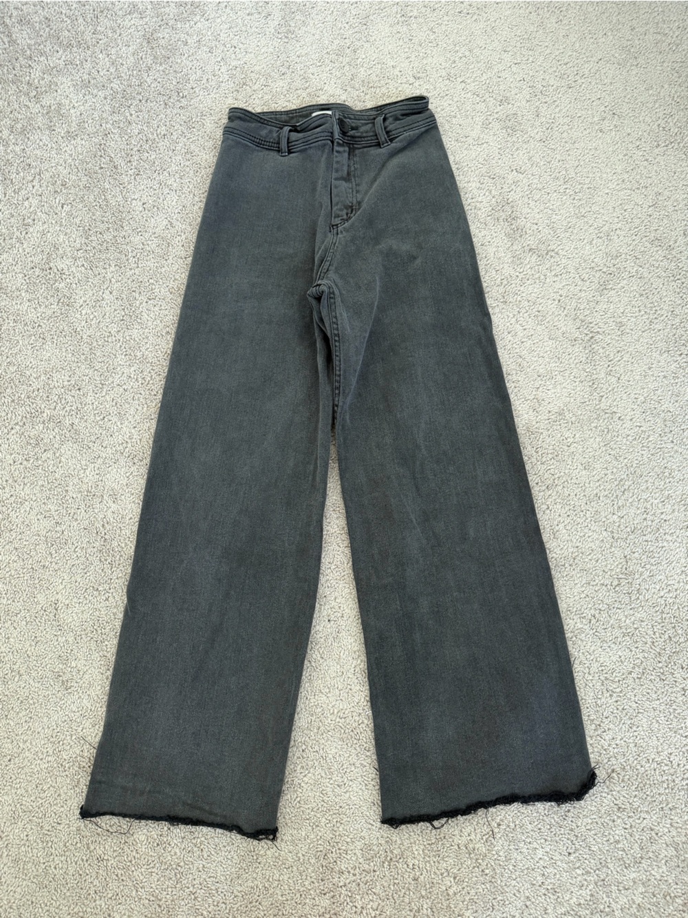 VESTIQUE Women’s Black Washed Wide-Leg Jeans